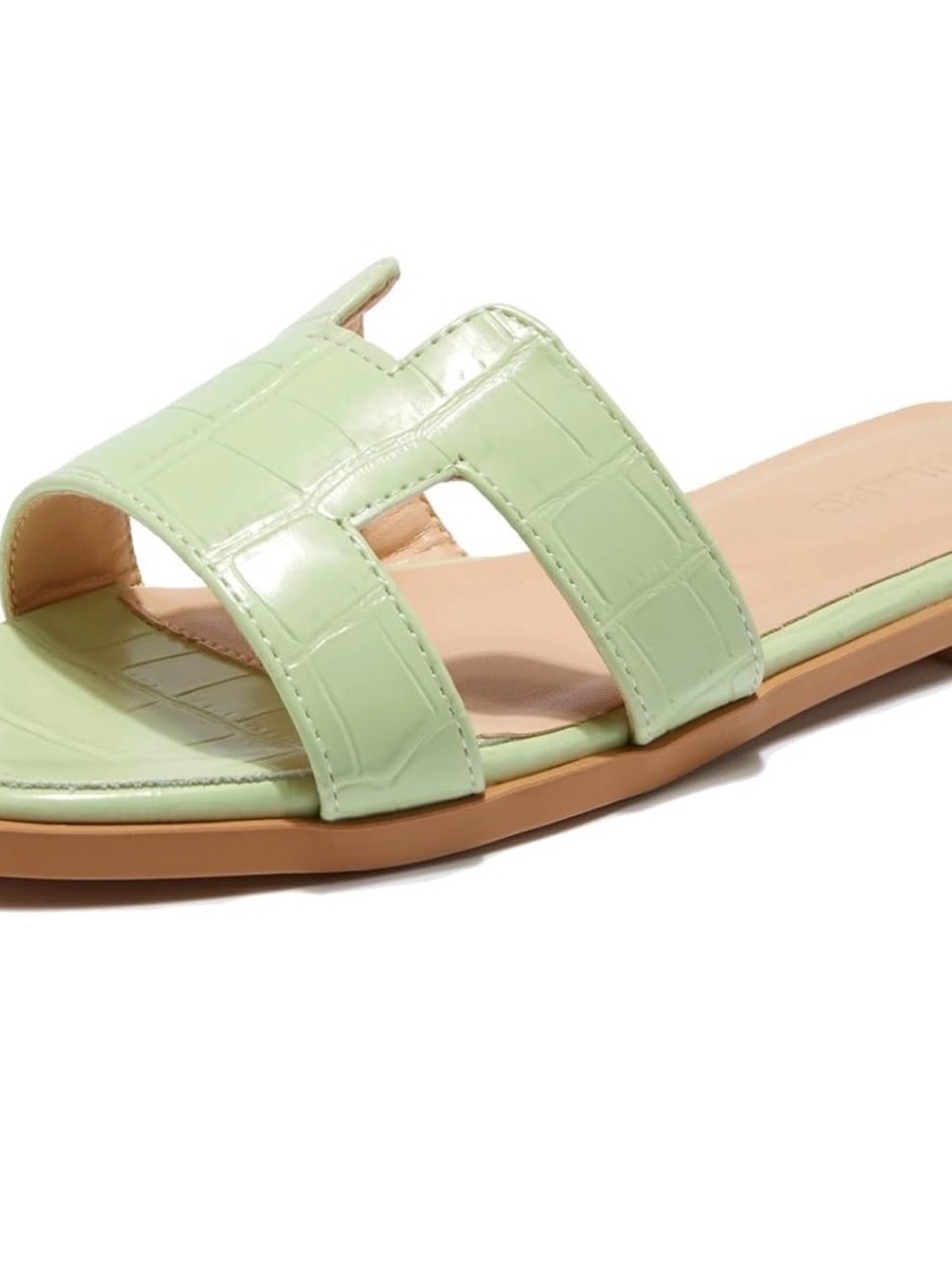 H Strap Flat Slide Sandals for Women